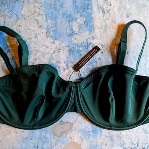 CUUP The Balconette Swim Top. Jungle Green. Size 20.